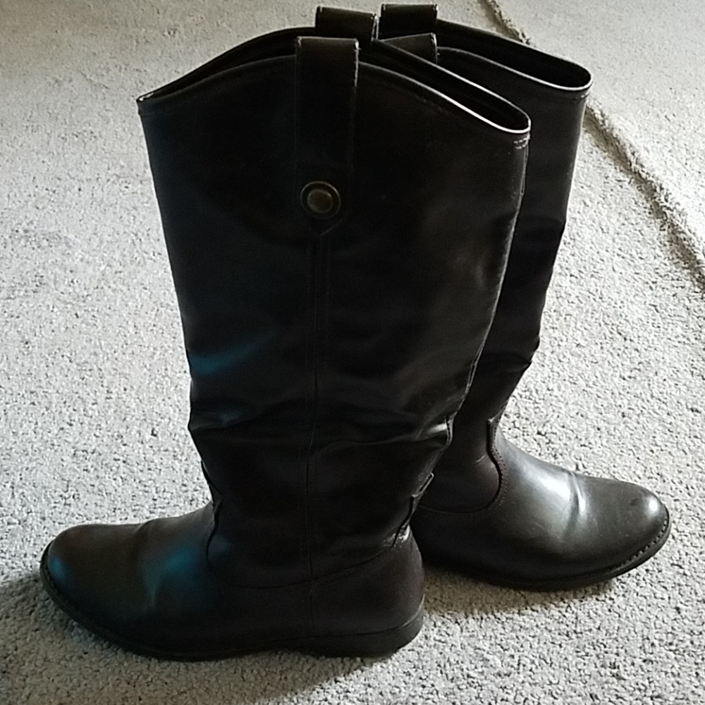 Womens Brown Faux Leather Boots